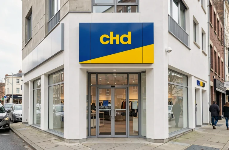 Nouveau logo Castorama 2026 affiché sur la facade modernisée d'un magasin de bricolage